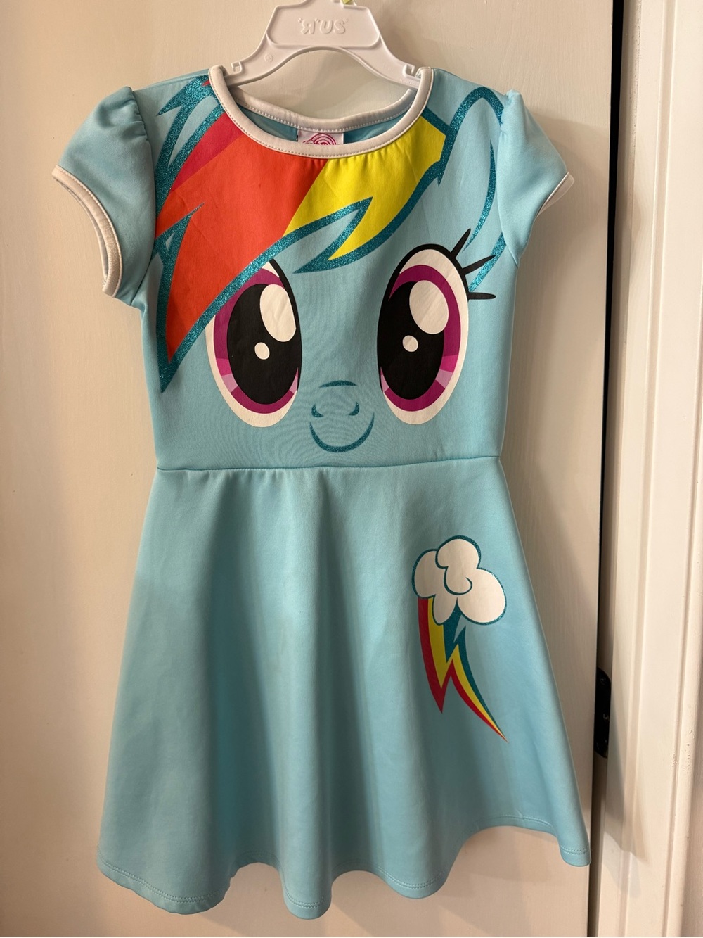 My Little Pony Blue Rainbow Dash Face Dress with Multicolor Mane